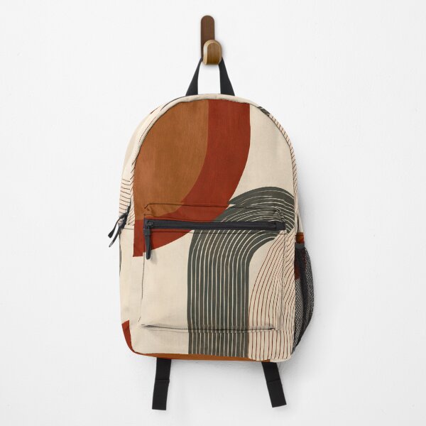 Item preview, Mid-Century Geometric Shapes Abstract Arches - Two Tone Earthy - Terracotta Retro Modernist Line Art designed and sold by GrinGalore.