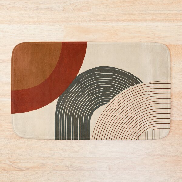 Item preview, Mid-Century Geometric Shapes Abstract Arches - Two Tone Earthy - Terracotta Retro Modernist Line Art designed and sold by GrinGalore.