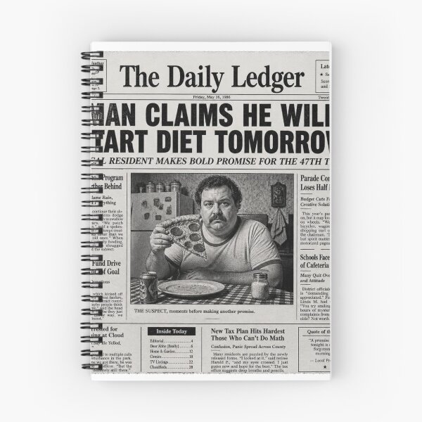 Item preview, Man Claims He Will Start Diet Tomorrow designed and sold by Cavalier-org.