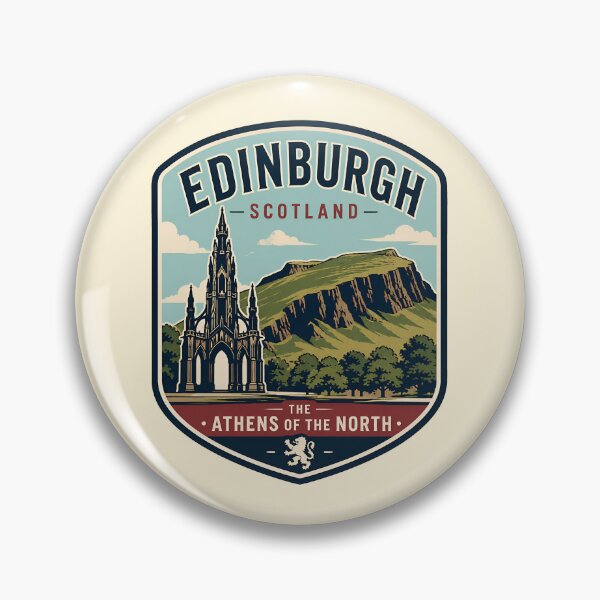 Item preview, Vintage Edinburgh Scotland Athens of the North Badge designed and sold by Imaginationbeyond.