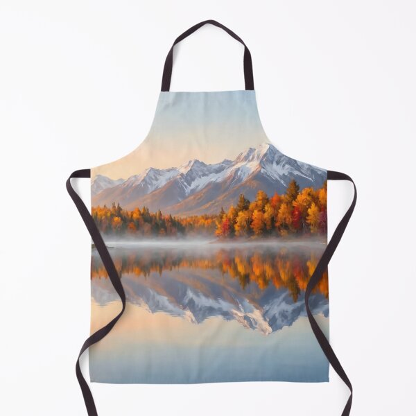 Item preview, Autumn Lake Mirror Reflection Golden Hour Painting designed and sold by ArtAmbience.