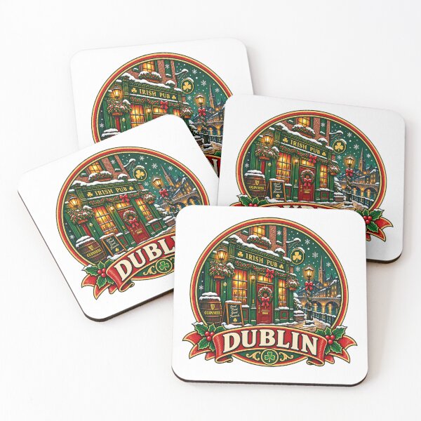 Item preview, Dublin Christmas Shirt – Retro Irish Pub Snow Badge, Ireland Holiday designed and sold by Globalcitytees.