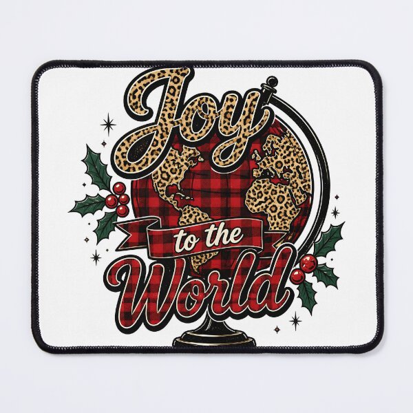 Item preview, Joy to the World Leopard and Red Plaid Christmas Design designed and sold by KristenosNehk.