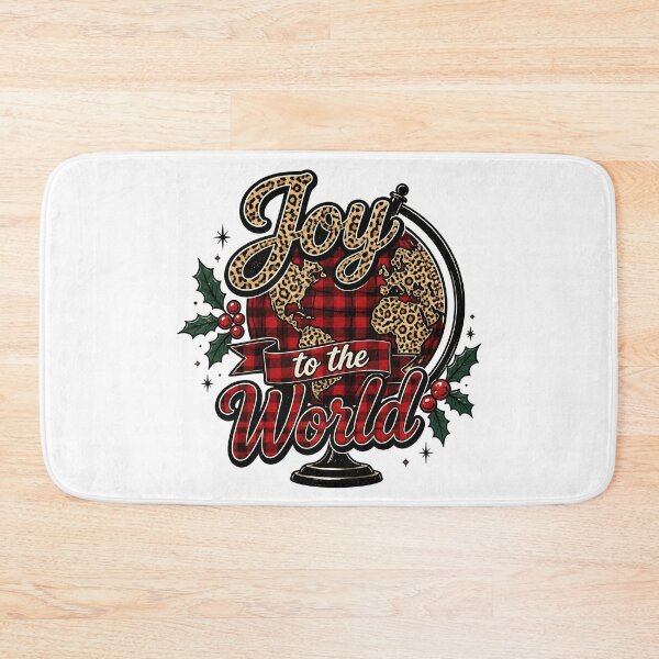 Item preview, Joy to the World Leopard and Red Plaid Christmas Design designed and sold by KristenosNehk.