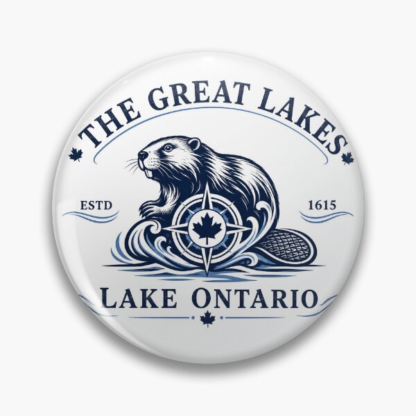Item preview, Lake Ontario Beaver Compass – Great Lakes Canada Vintage  designed and sold by will freed18.
