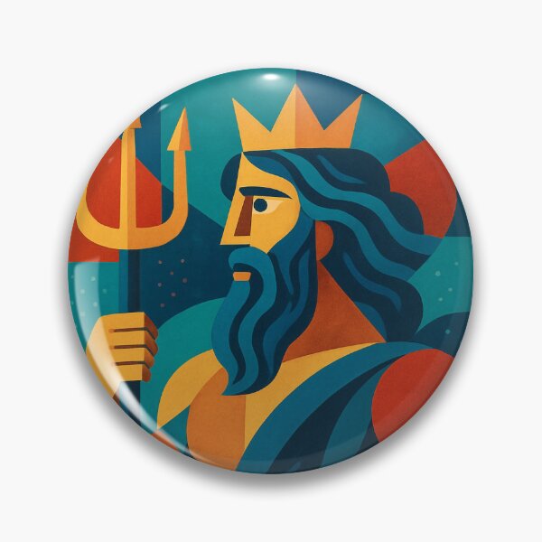 Item preview, Roman God Neptune, a Geometric Illustration  designed and sold by GalleryKauffeld.
