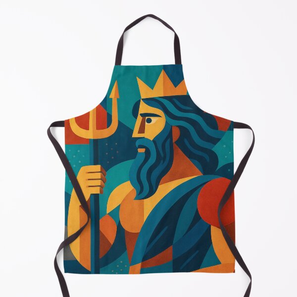 Aperçu de l'œuvre Neptune, dieu romain, illustration géométrique créée et vendue par GalleryKauffeld.