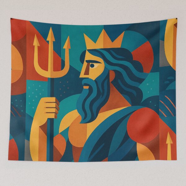 Item preview, Roman God Neptune, a Geometric Illustration  designed and sold by GalleryKauffeld.