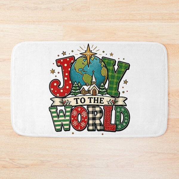 Item preview, Joy to the World Mixed Pattern Typography Christmas Design designed and sold by KristenosNehk.