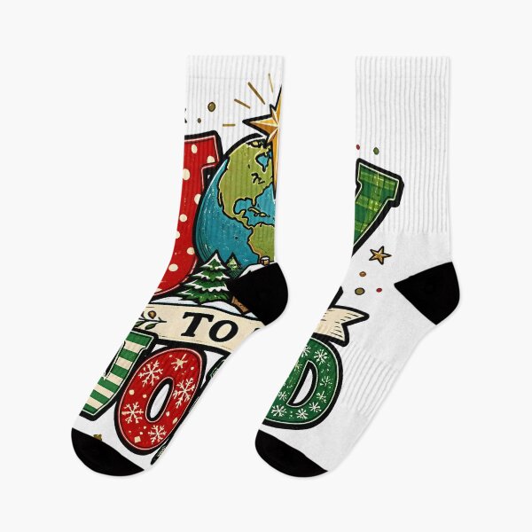 Item preview, Joy to the World Mixed Pattern Typography Christmas Design designed and sold by KristenosNehk.