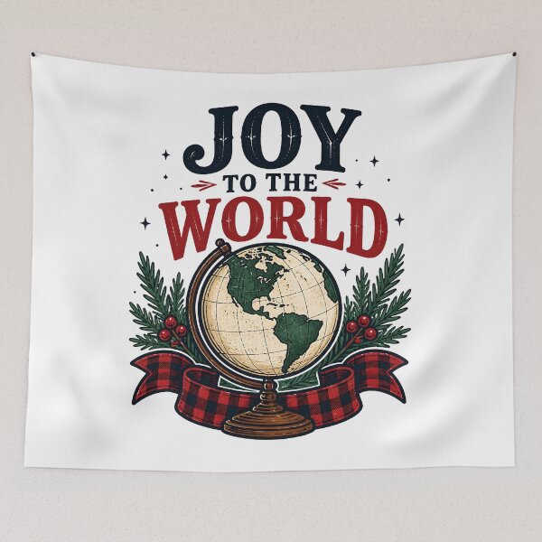 Item preview, Joy to the World Buffalo Check Farmhouse Christmas Design designed and sold by KristenosNehk.