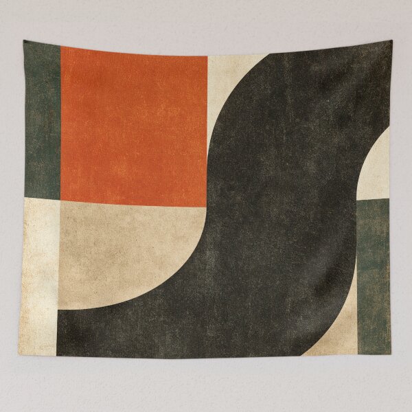 Item preview, Mid-Century Modern Bauhaus Geometric Shapes - Two Tone Earthy - Abstract Terracotta Retro Art designed and sold by GrinGalore.