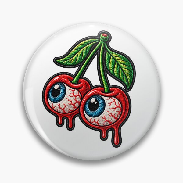 Item preview, Eyeball Cherries – Creepy Cute Melting Cherry Patch designed and sold by Abidel.