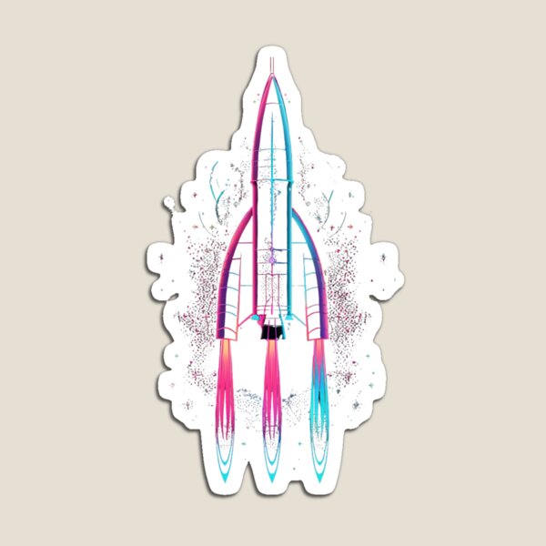 Item preview, retro rocket, launch into digital void  designed and sold by RetroWaveArtCo.