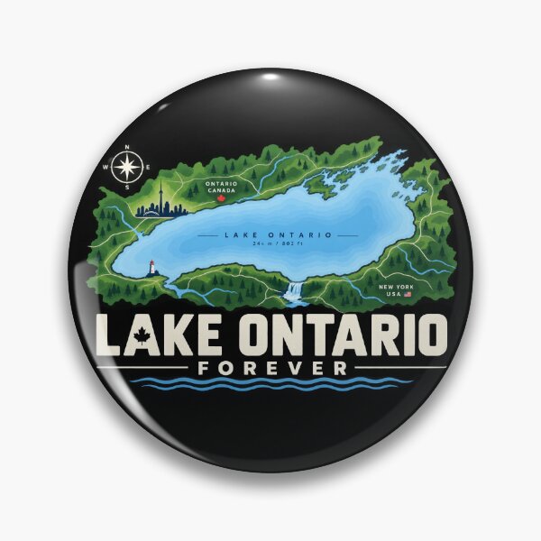 Item preview, Lake Ontario Forever Map – Great Lakes Canada & New York designed and sold by will freed18.