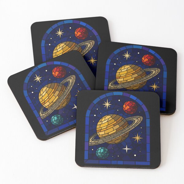 Item preview, Stained glass space scene planets designed and sold by Sticker32123.