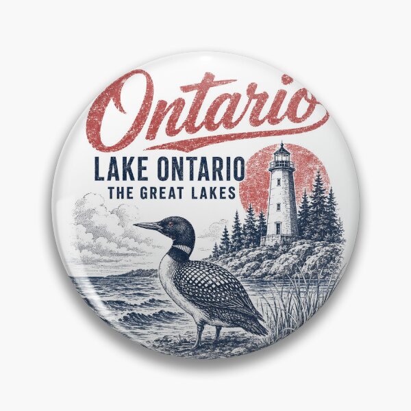 Item preview, Lake Ontario Loon & Lighthouse – Vintage Great Lakes Canada designed and sold by will freed18.