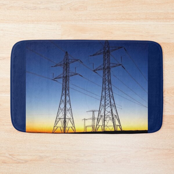 Item preview, Electricity Pylons Sunset Silhouette Art designed and sold by Pylon-Bureau.