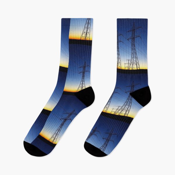 Item preview, Electricity Pylons Sunset Silhouette Art designed and sold by Pylon-Bureau.