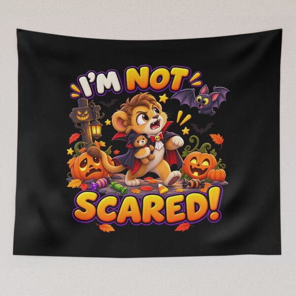 Item preview, I’m Not Scared Funny Halloween Lion designed and sold by Yomere.
