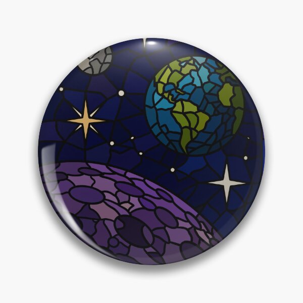 Item preview, Stained glass space scene planet earth designed and sold by Sticker32123.