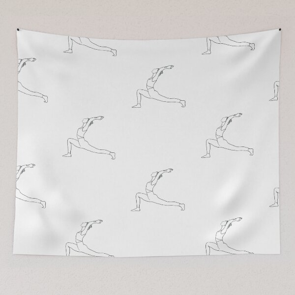 Item preview, Crescent Moon High Lunge Pose |Anjaneyasana| Yoga Illustration designed and sold by drdoodle92 Art.