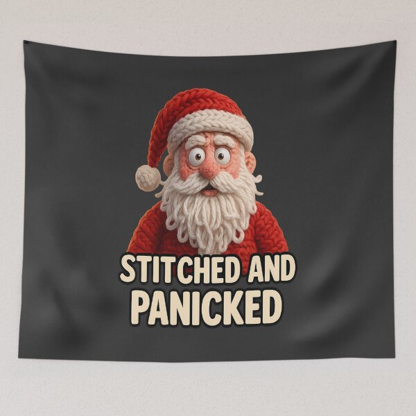 Item preview, Stitched and Panicked Santa | Funny Crochet Christmas Design designed and sold by Raslanity.