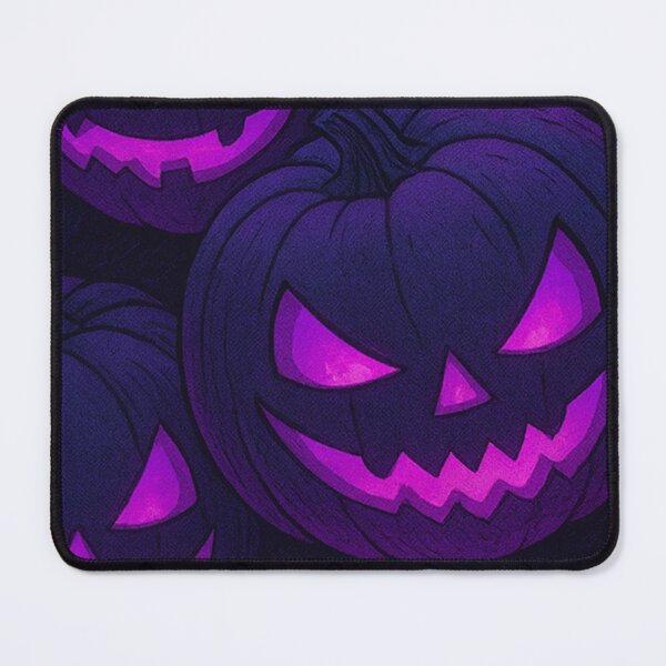 Item preview, Glowing Purple Jack O'Lanterns — Spooky Neon Halloween Pumpkin Pattern designed and sold by LYAN-STORE.