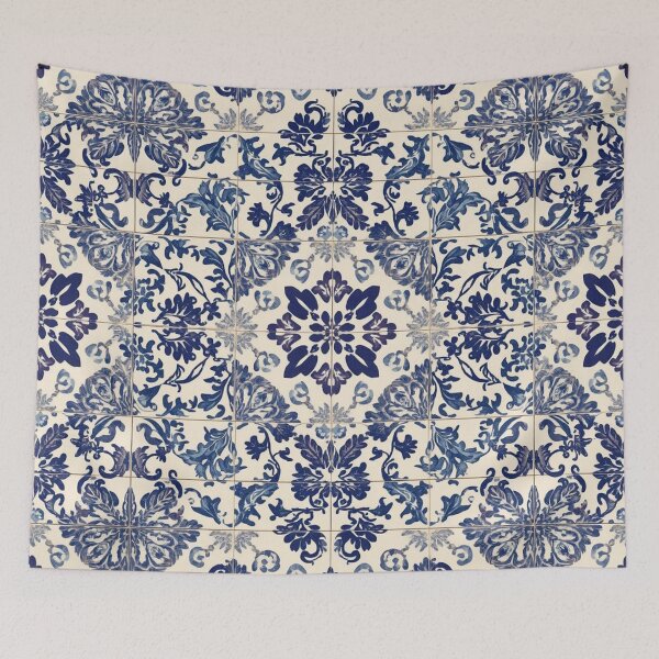 Item preview, Blue ornamental tile mosaic designed and sold by Sigtrix.
