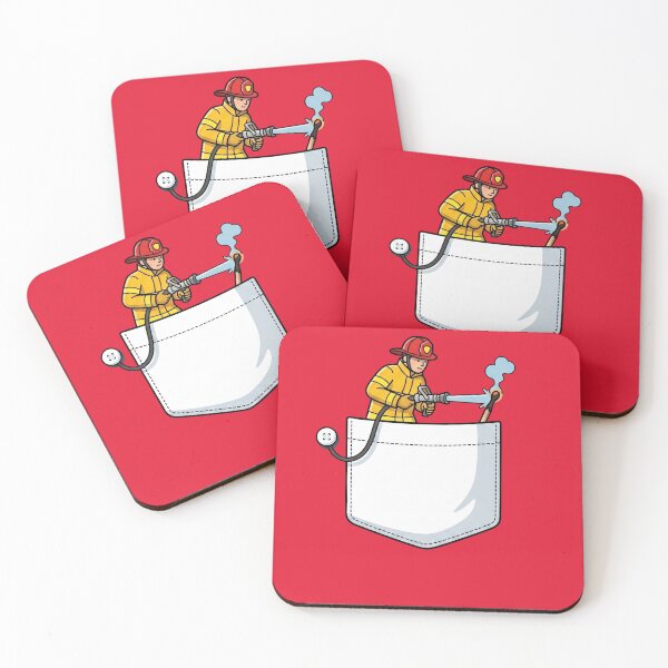 Item preview, Pocket Firefighter Extinguishing Lit Match Shirt Button Hose Funny Fireman Pop Art designed and sold by Rare By Hero.
