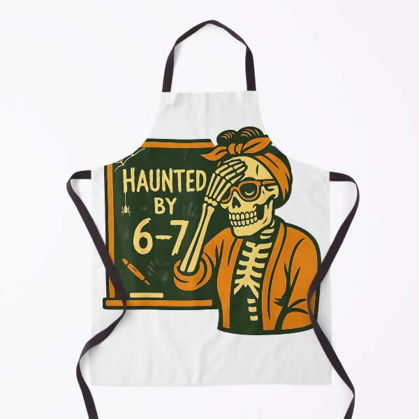 Item preview, Haunted By 6-7 Funny Teacher 67 Halloween Skeleton Six Seven T-Shirt designed and sold by Magoya Store ⭐⭐⭐⭐⭐.