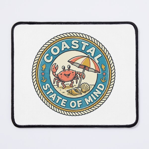 Item preview, Coastal State of Mind – Vintage Crab Badge Design designed and sold by @SHINTOSARTSTORE.