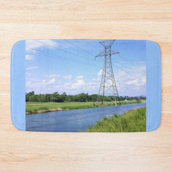 Item preview, Electricity Pylon River Landscape Art designed and sold by Pylon-Bureau.