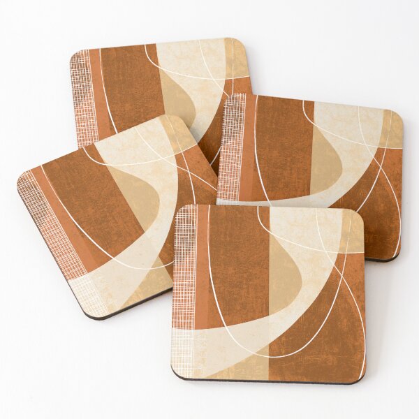 Item preview, Mid-Century Modern Abstract Line - Two Tone Earthy - Terracotta Retro Art designed and sold by GrinGalore.