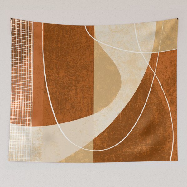 Item preview, Mid-Century Modern Abstract Line - Two Tone Earthy - Terracotta Retro Art designed and sold by GrinGalore.