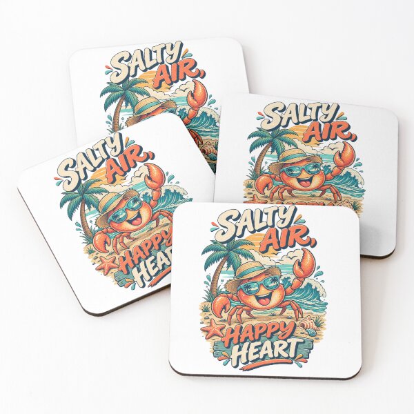 Item preview, Salty Air Happy Heart – Retro Beach Crab Illustration designed and sold by @SHINTOSARTSTORE.