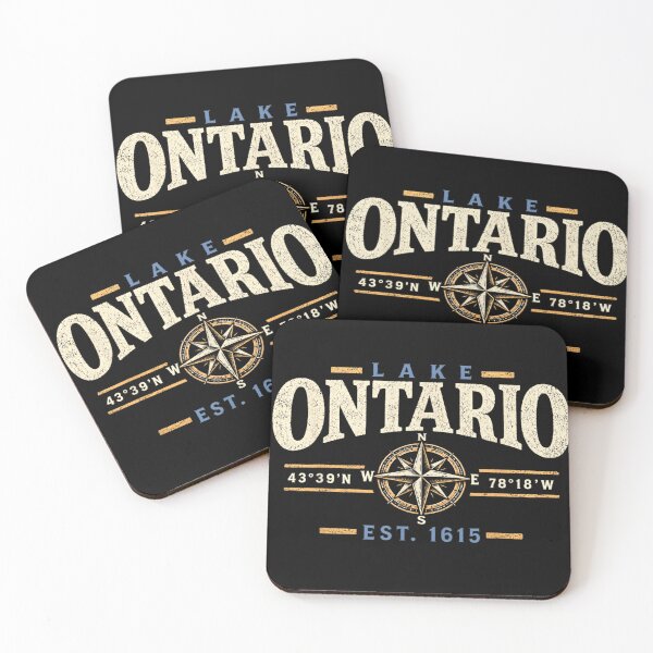 Item preview, Lake Ontario Coordinates Compass Vintage Nautical Design designed and sold by Abigaildixon92.