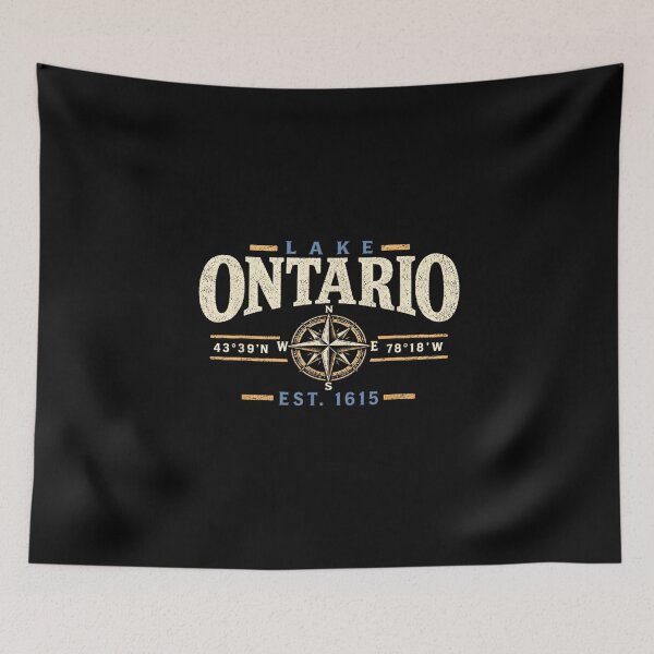Item preview, Lake Ontario Coordinates Compass Vintage Nautical Design designed and sold by Abigaildixon92.