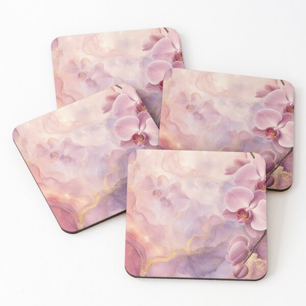 Item preview, Pink Orchid Gold Fluid Digital Watercolor designed and sold by AneissPiaf.