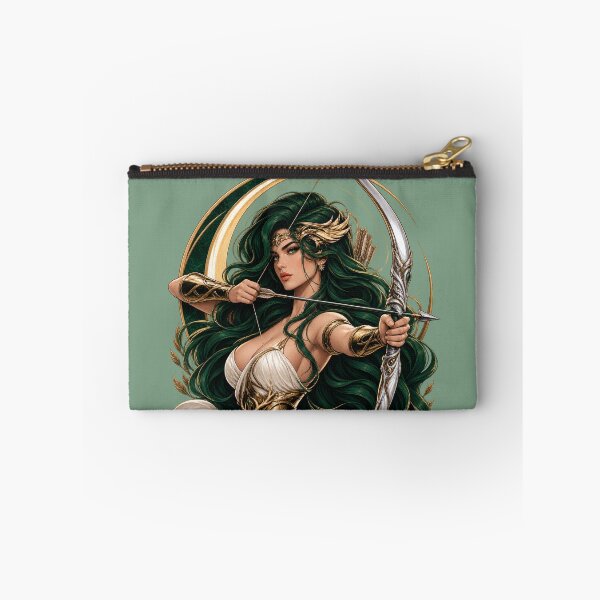 Item preview, Artemis Greek Goddess of the Hunt with Bow and Crescent Moon  designed and sold by MythicMood.