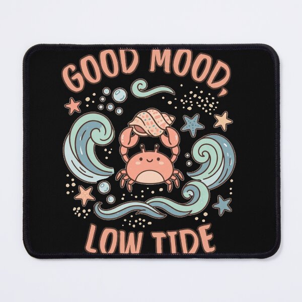 Item preview, Good Mood Low Tide – Cute Pastel Crab Illustration designed and sold by @SHINTOSARTSTORE.