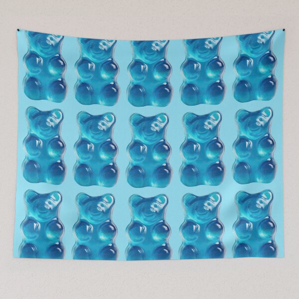 Item preview, Blue Gummy Bear Candy Pattern designed and sold by jianina-alondra.