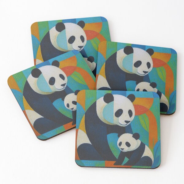 Item preview,  Panda with cub, a Geometric illustration. designed and sold by GalleryKauffeld.