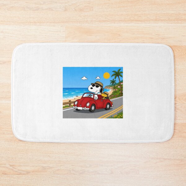 Item preview, Retro Red Car Fun: Cartoon Beagle & Bird Summer Road Trip | Limited Edition designed and sold by DodgerTheHunter.