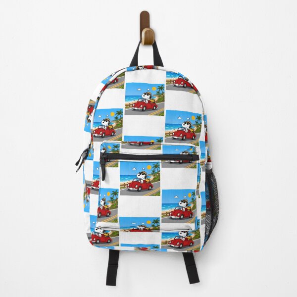 Item preview, Retro Red Car Fun: Cartoon Beagle & Bird Summer Road Trip | Limited Edition designed and sold by DodgerTheHunter.