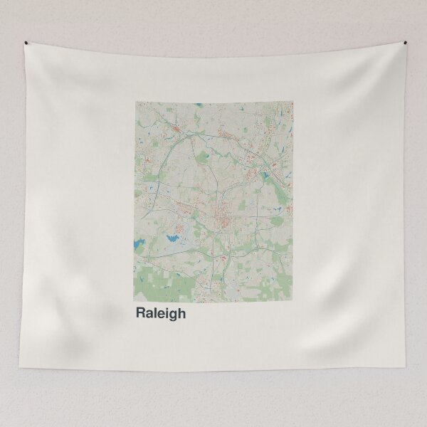 Artikelvorschau, Minimalistische Kartenkunst aus Raleigh entworfen und verkauft von MapsNerd.