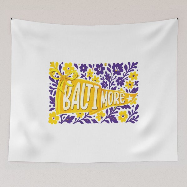 Item preview, Baltimore Floral Pennant Retro City Pride designed and sold by maiellaferencz.