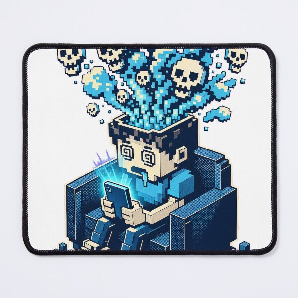 Item preview, Just One More Scroll Brainrot Level Maximum Retro Pixel T-Shirt designed and sold by KIDEnia.