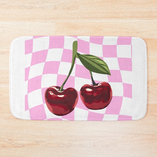 Item preview, Retro Cherries Pink Checkerboard Aesthetic designed and sold by jianina-alondra.