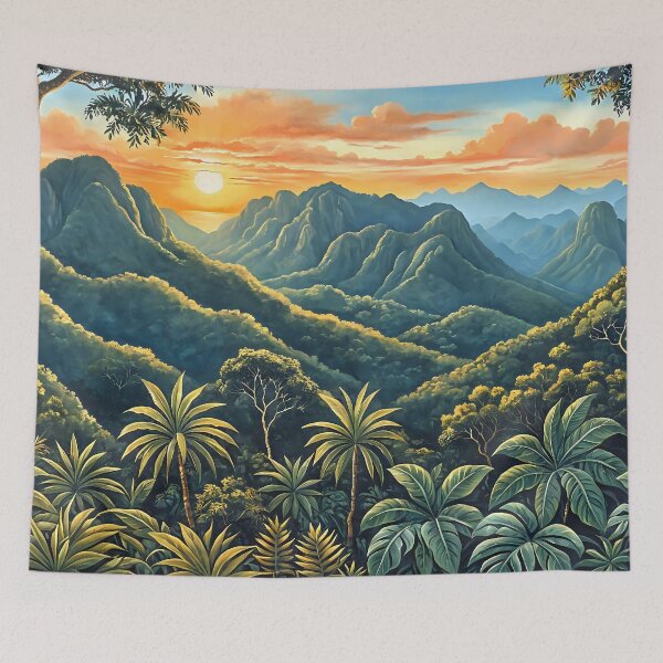 Item preview, THE GOLDEN HOUR OF EDEN | jungle moutains designed and sold by TAMAJAD.